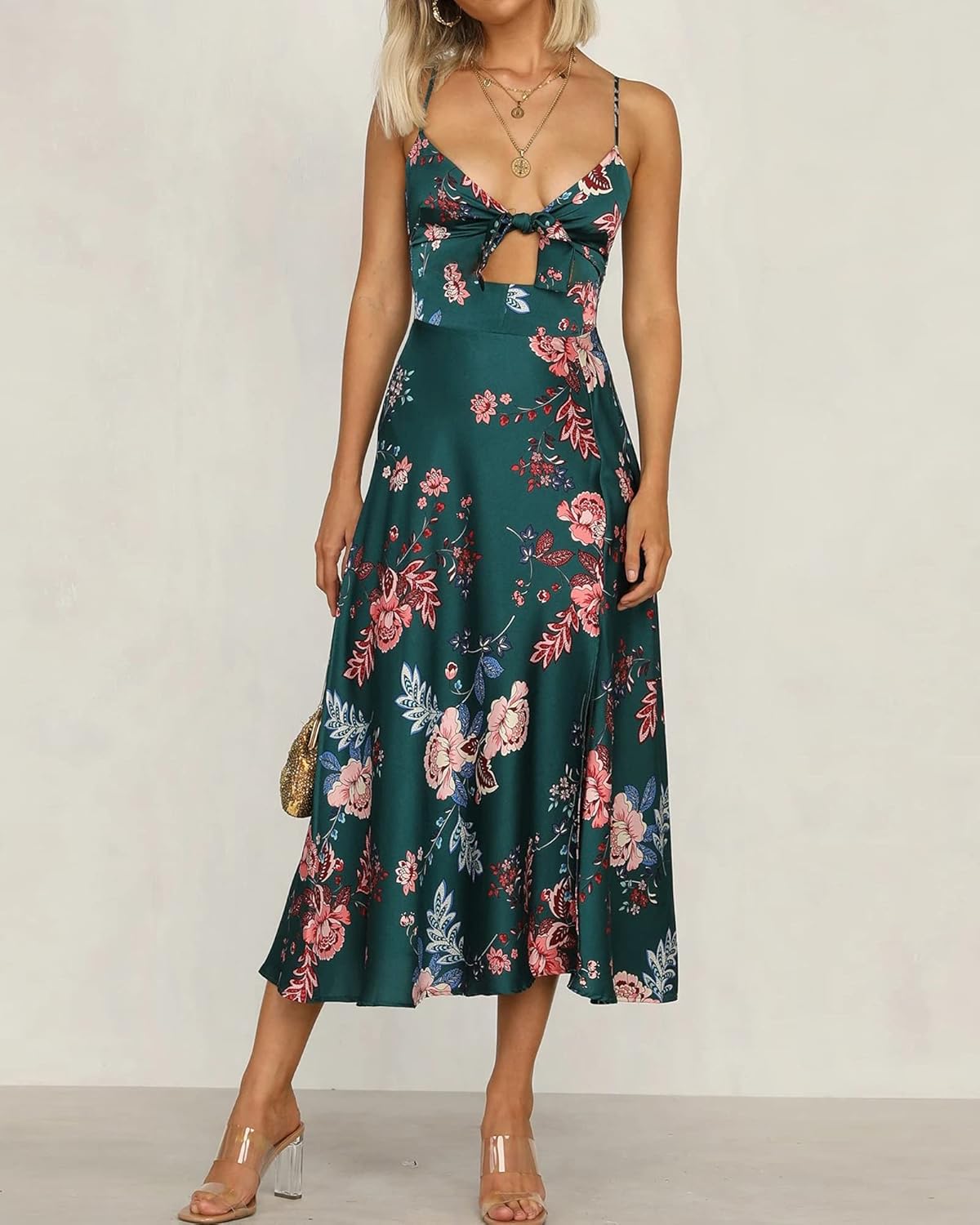 Thumbnail 2 de Fashionme Satin Spaghetti Strap Midi Dress