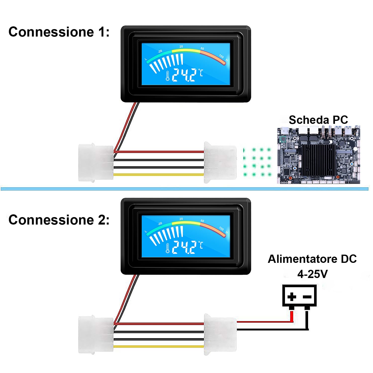 Thumbnail 3 de KETOTEK Termometro digitale LCD con sonda impermeabile NTC 10K (DC 4-25V, °C/°F)