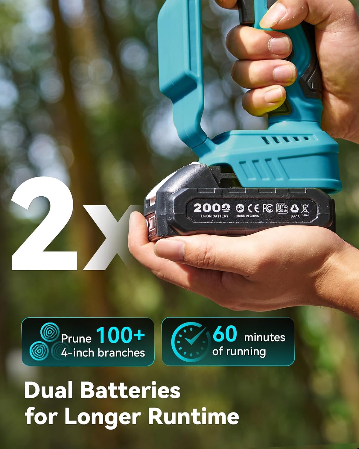 Detalle 2 de Supstable M8 Ace Mini Chainsaw, 6- and 8-Inch Bars, 1000W Brushless Motor
