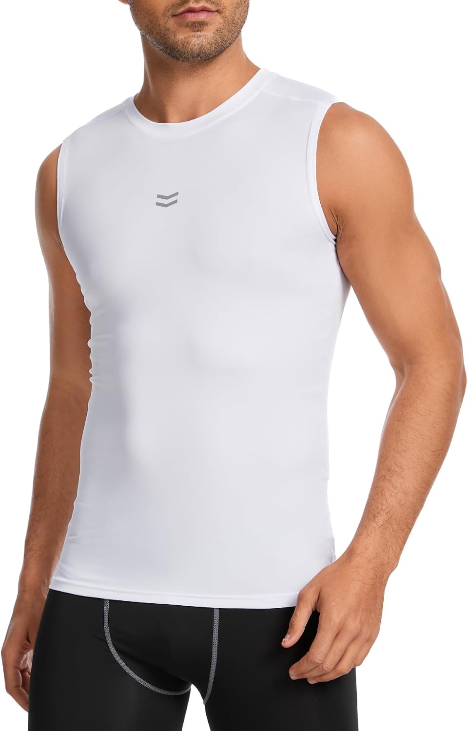 Detalle 2 de AMZSPORT Canotta Compressione Uomo a asciugatura rapida per palestra, running e bodybuilding
