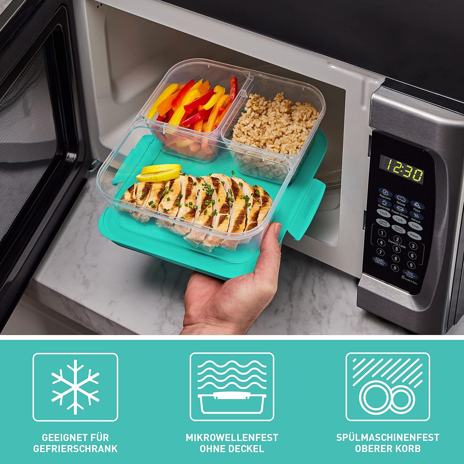 Thumbnail 5 de Sistema Nest IT Frischhaltedosen Meal Prep Boxen – 1,9 l, 5 Stück, 3 Fächer, Grün