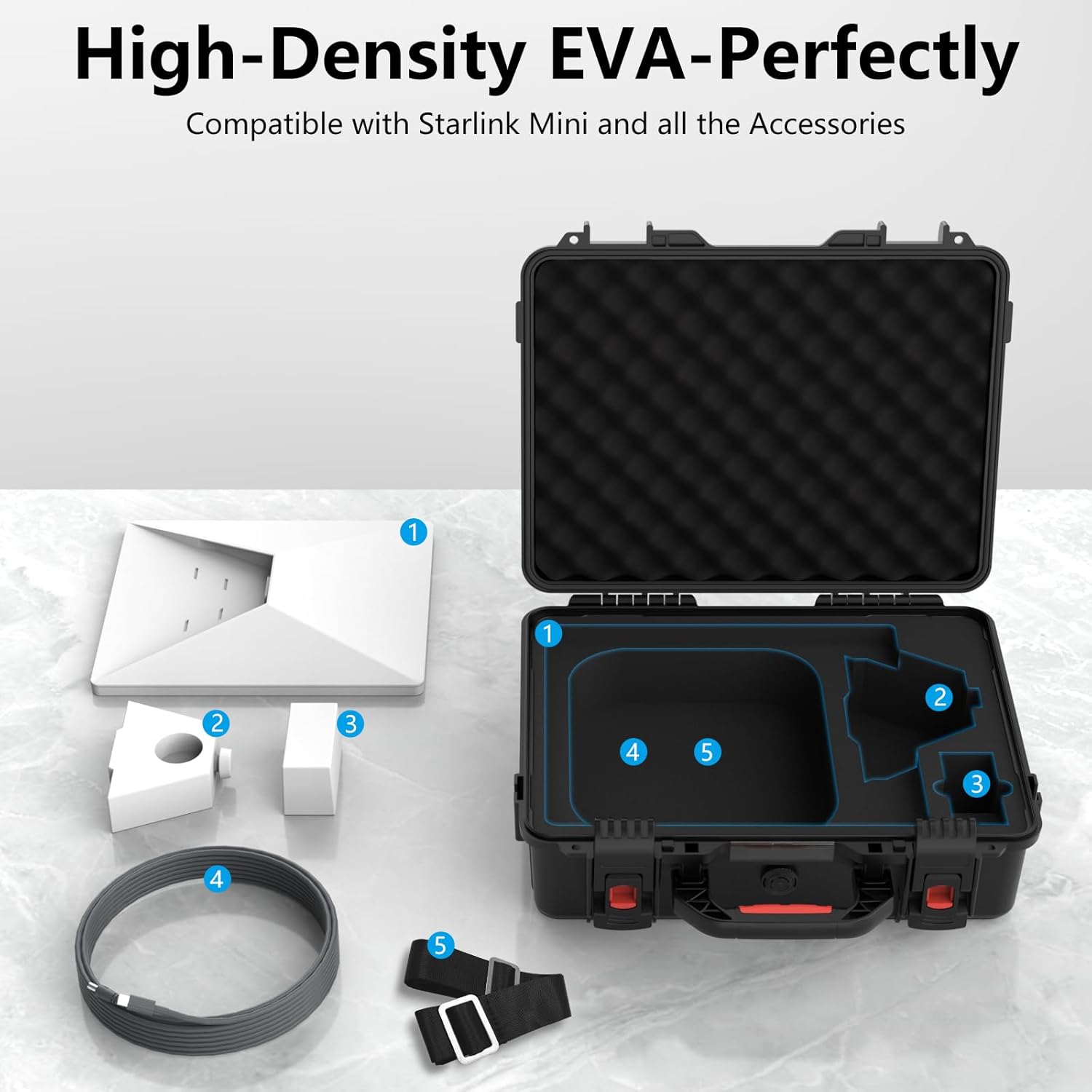 Detalle de MEKEET Starlink Mini Case IP67 Waterproof Hard Case