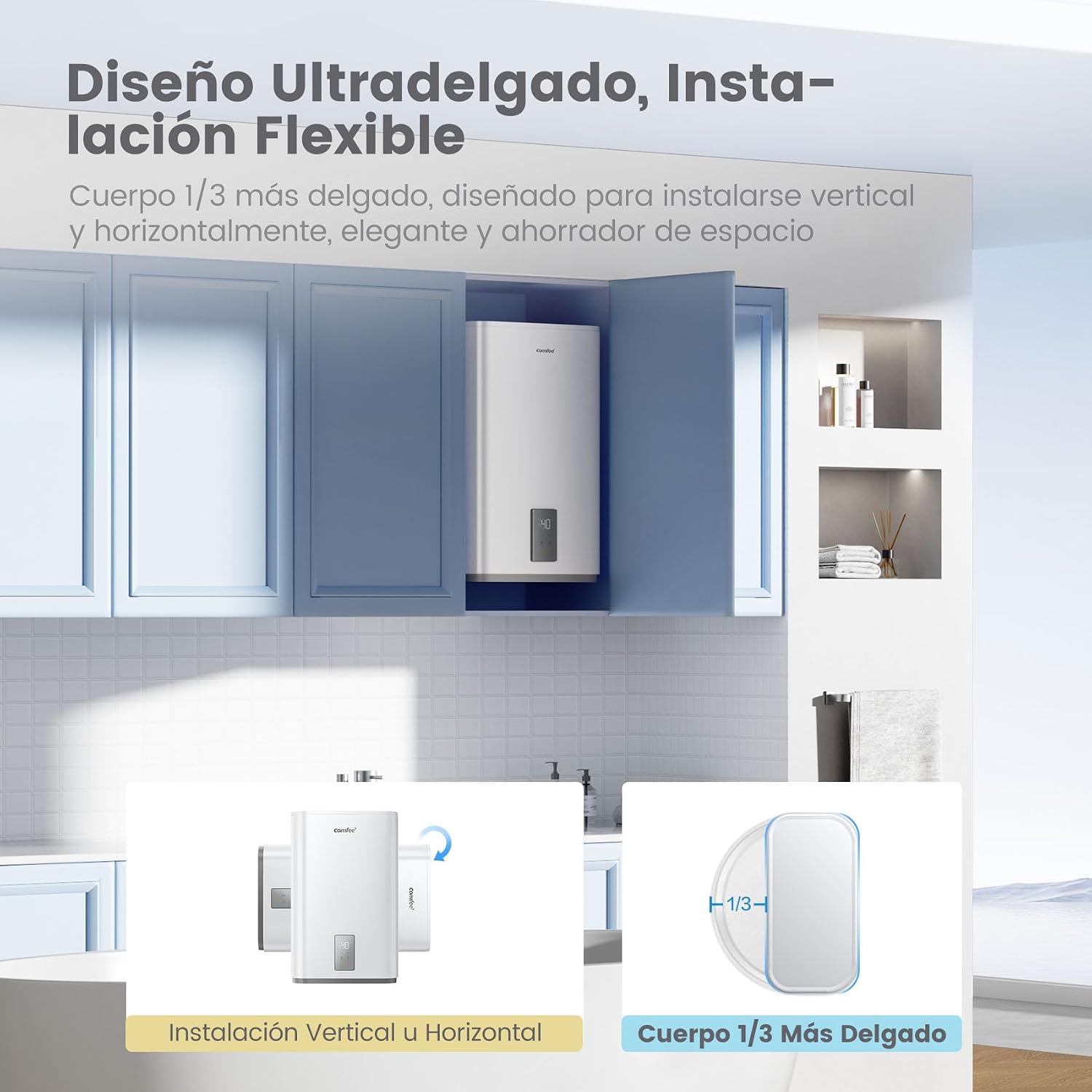 Detalle 2 de Comfee CWH15ED1350EUW calentador 50L Wi‑Fi