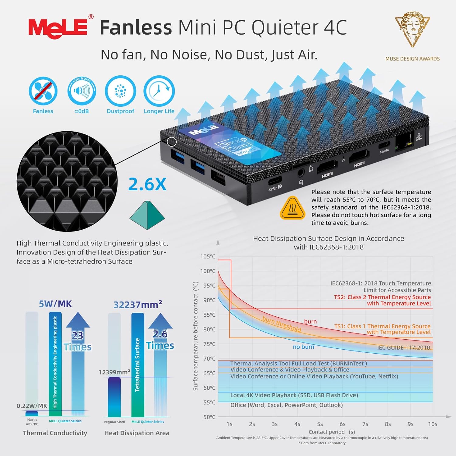 Thumbnail 5 de MeLE Quieter 4C 12th Gen N100 Fanless Mini PC with Windows 11 Pro, 16GB RAM and 512GB SSD