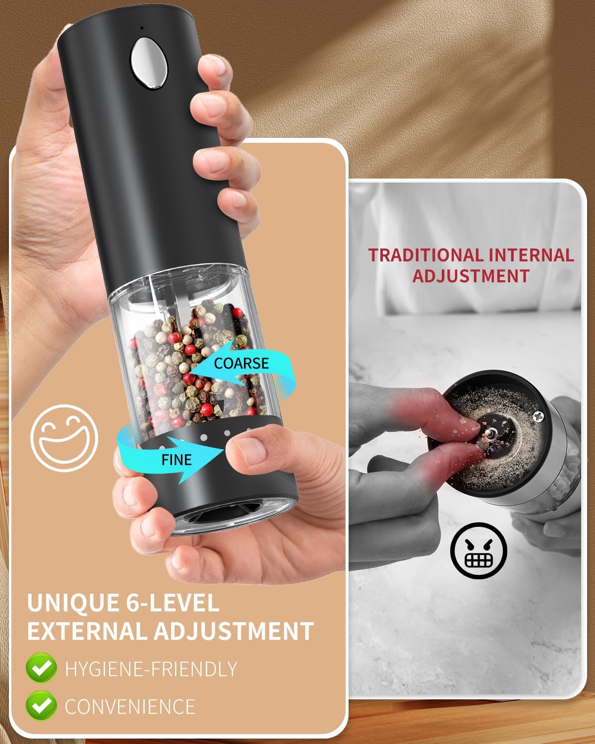 Thumbnail 1 de CIRCLE JOY Electric Salt and Pepper Grinder Set 95ml 🍽