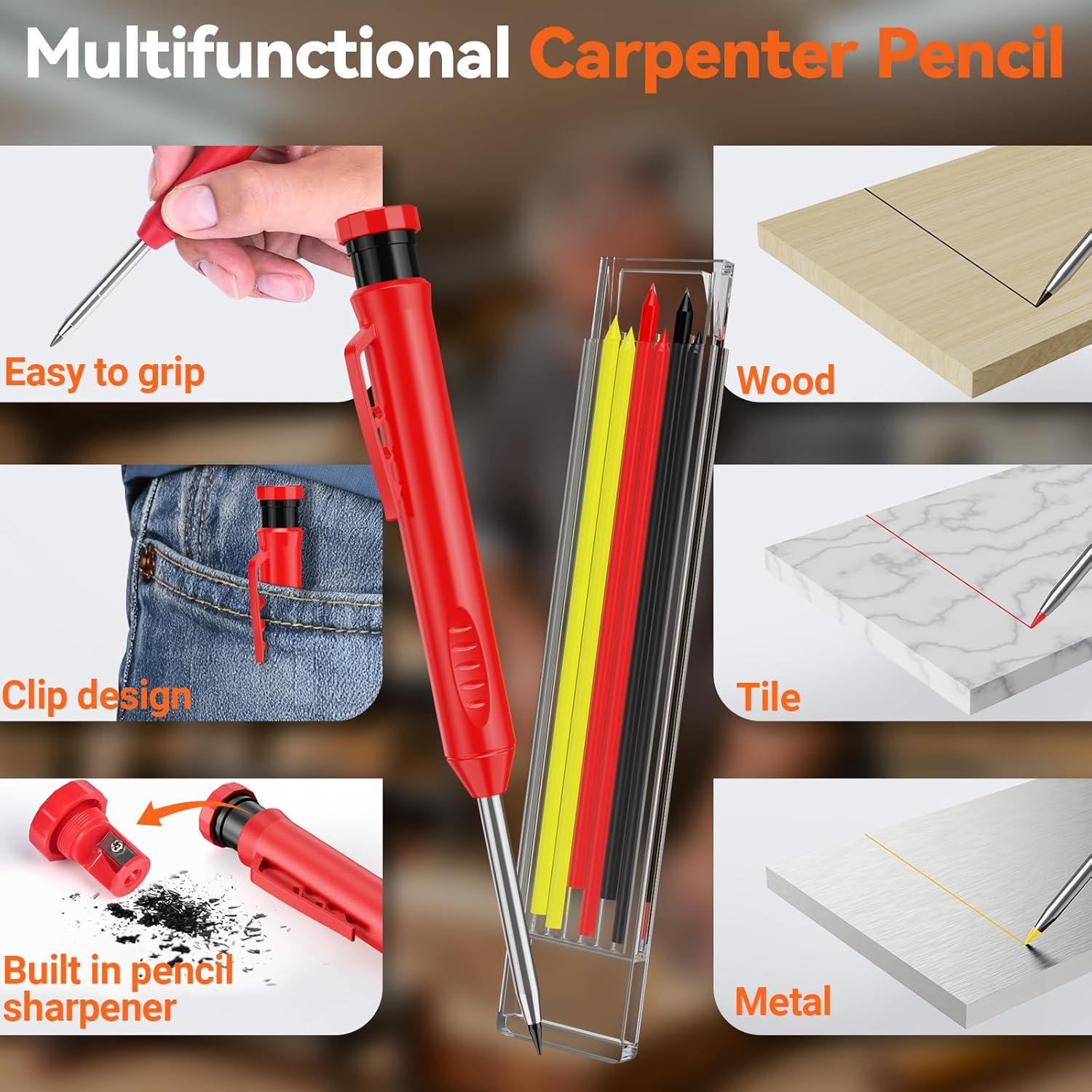 Thumbnail 3 de Preciva Zimmermannswinkel Set – Multifunktionaler Anschlagwinkel aus Aluminium, 18 cm, Winkelführung, Tieflochmarker