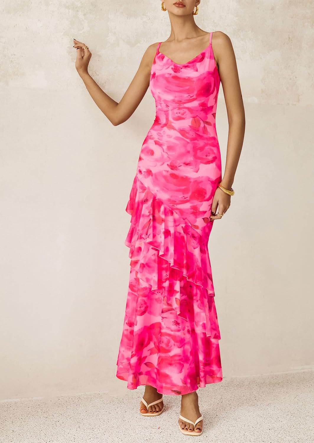 Thumbnail 6 de PRETTYGARDEN Maxi Dresses for Women 2026 Summer Tiered Floral Beach Sundress