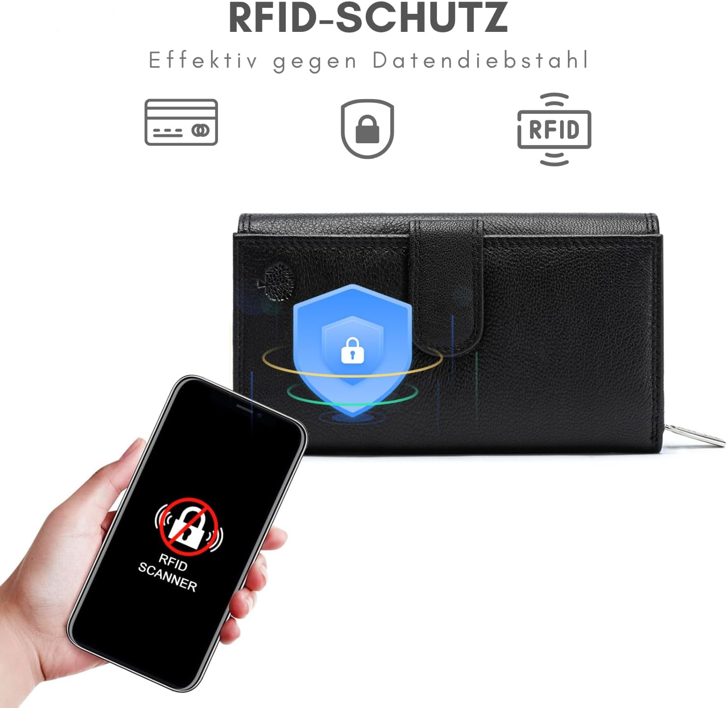 Thumbnail 4 de Frentree Damen Geldbörse Nappaleder mit RFID