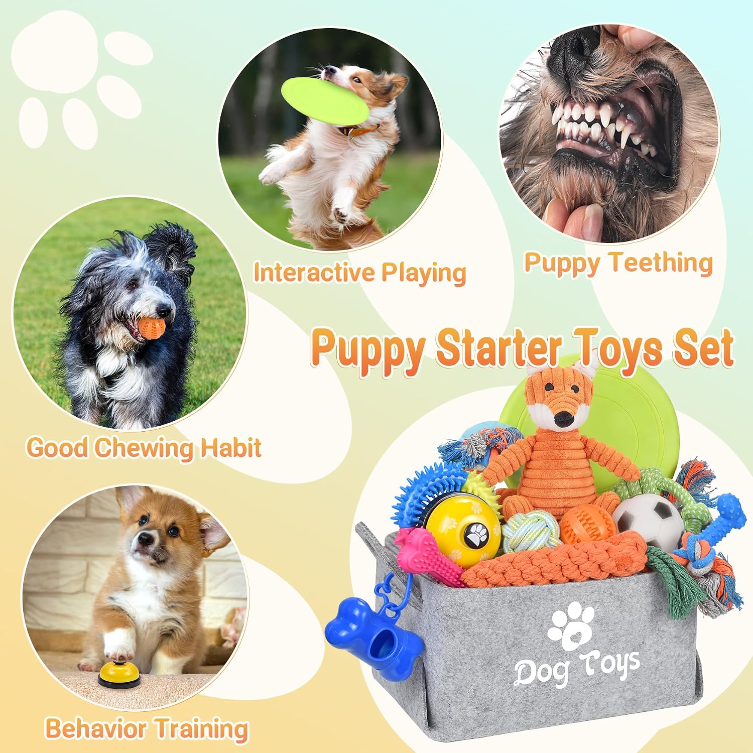 Detalle de LECHONG 21-Pack Puppy Toys Set (Fox style) for 8–12 week small puppies