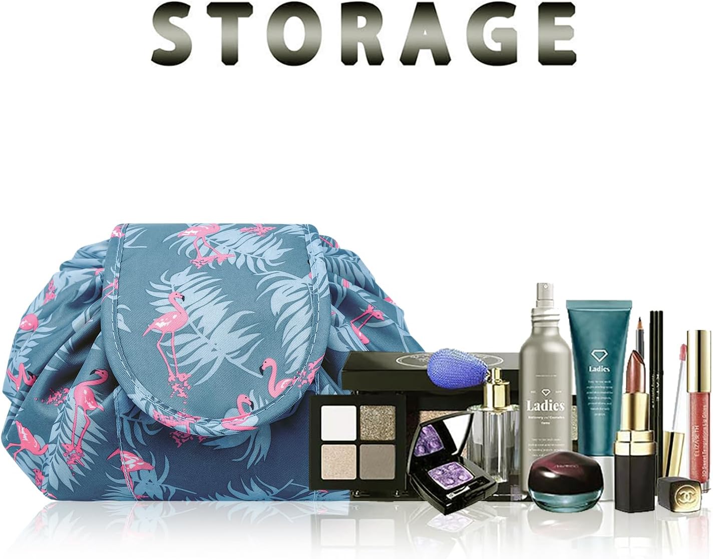 Detalle 2 de Lazy Drawstring Makeup Bag 1L, waterproof pouch