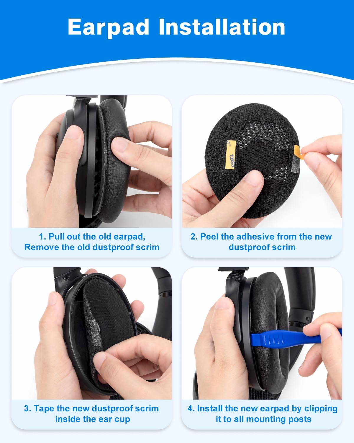 Thumbnail 5 de Link Dream Coussinets pour Bose QC45 et QC SE – cuir protéiné et mousse à mémoire de forme