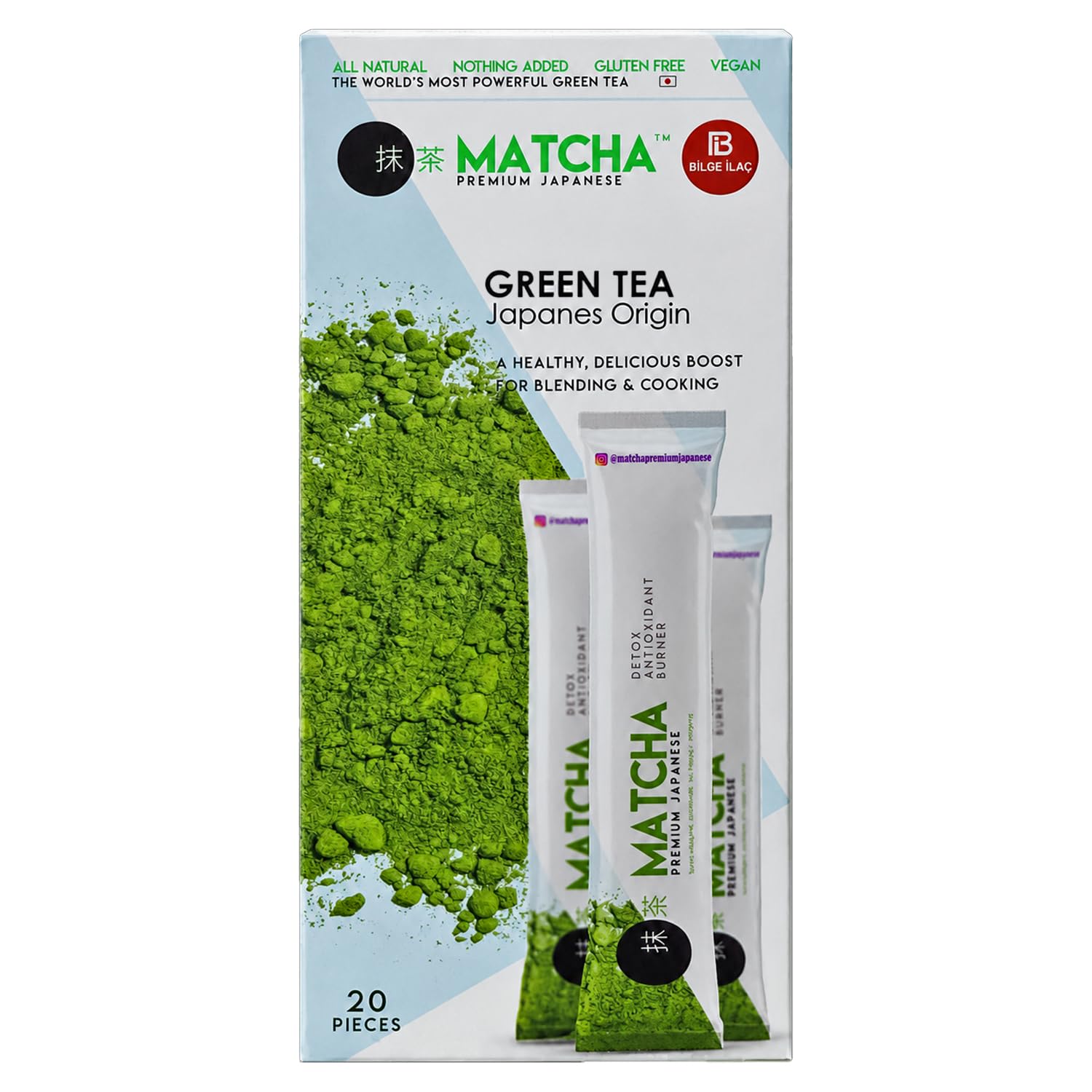 Thumbnail 6 de Matcha Tee – 20 Stücke Premium Japanisch Grüntee mit Spirulina und Erdbeeraroma