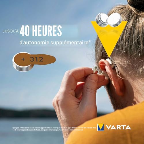 Thumbnail 8 de VARTA Piles auditives type 312, brun – lot de 60 | Power on Demand, Made in Germany