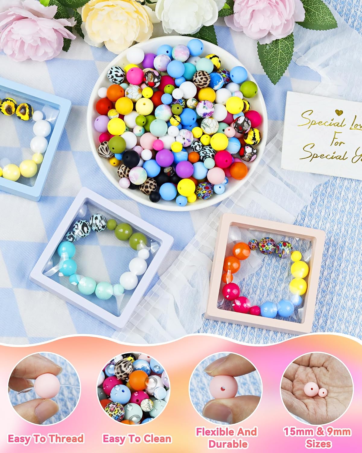 Detalle de FIVEIZERO Silicone Beads 9mm & 15mm