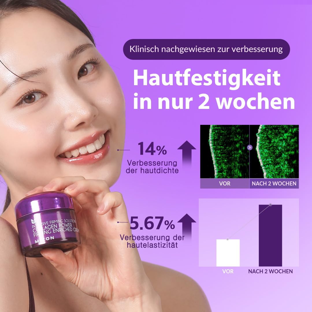 Detalle 2 de MIZON Collagen Power Firming Creme 50 ml für glatte Haut