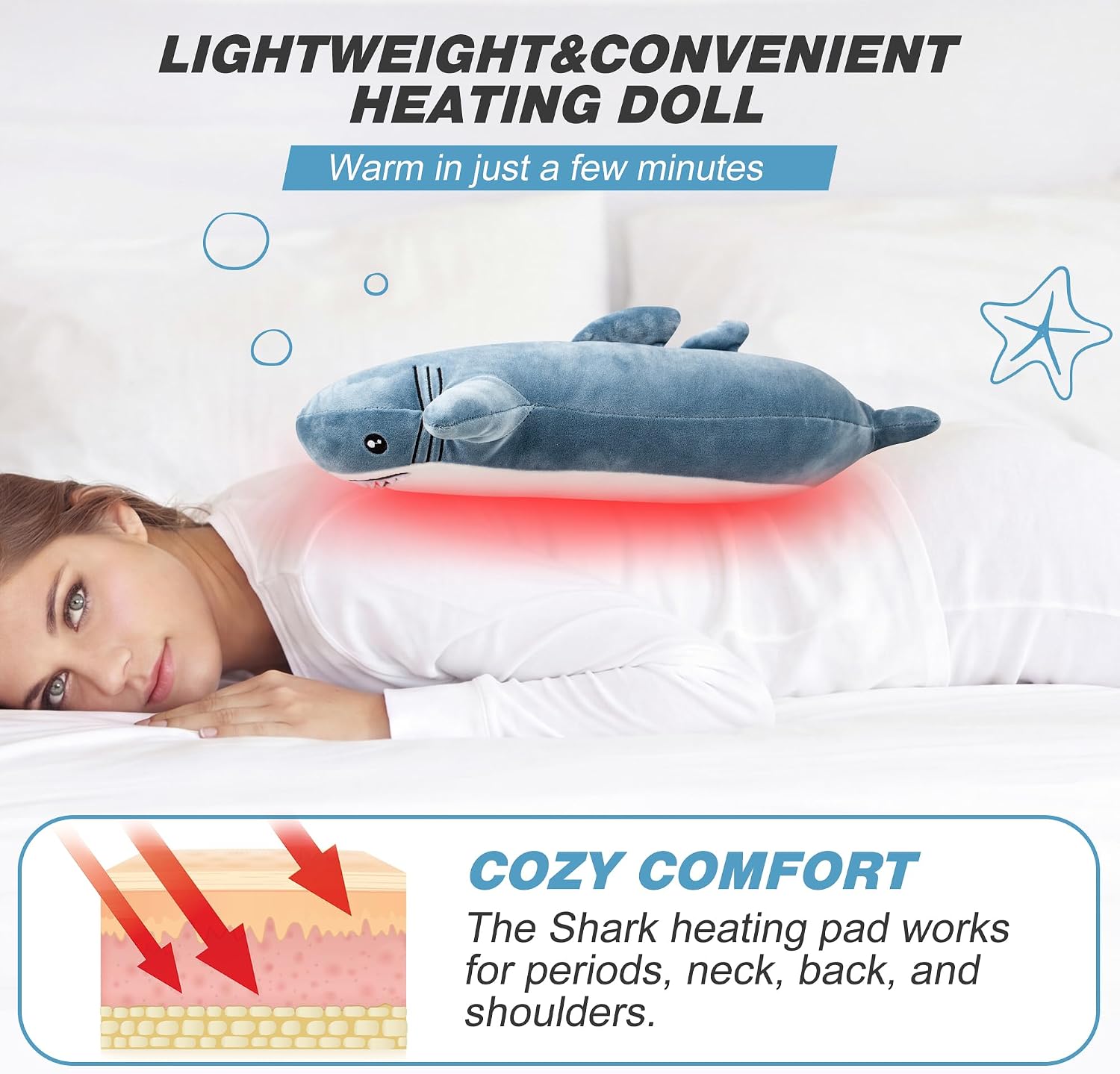 Thumbnail 6 de HOTHUGZ X10 Shark Plush USB Heating Pad, 3 Heat Levels & Timer