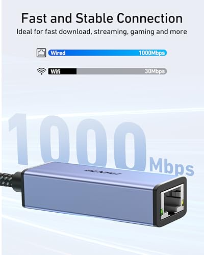 Detalle 2 de BENFEI Adaptador USB 3.0 a Ethernet 1000 Mbps 📡