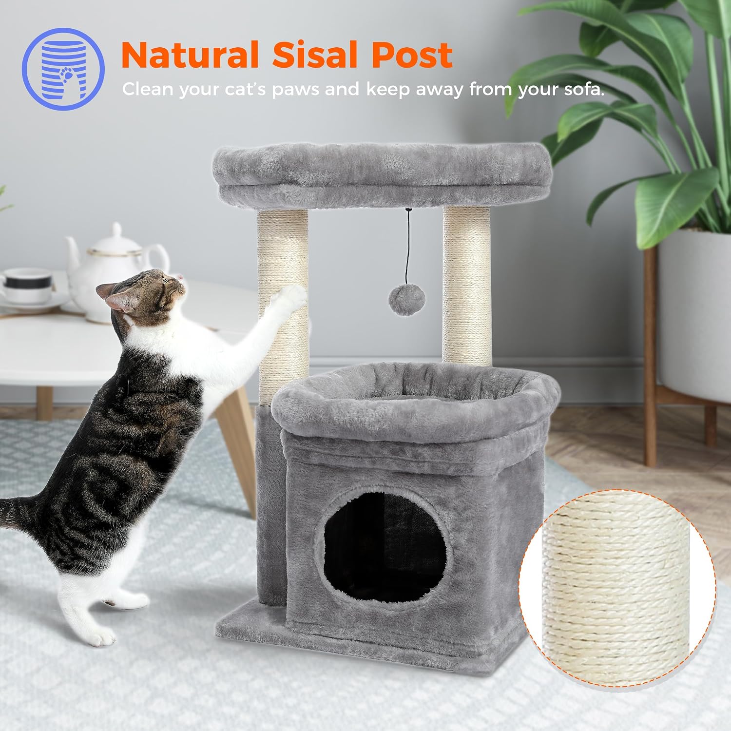 Thumbnail 5 de PAWZ Road Kleiner Katzenbaum mit Sisal, mehrstöckig đ±