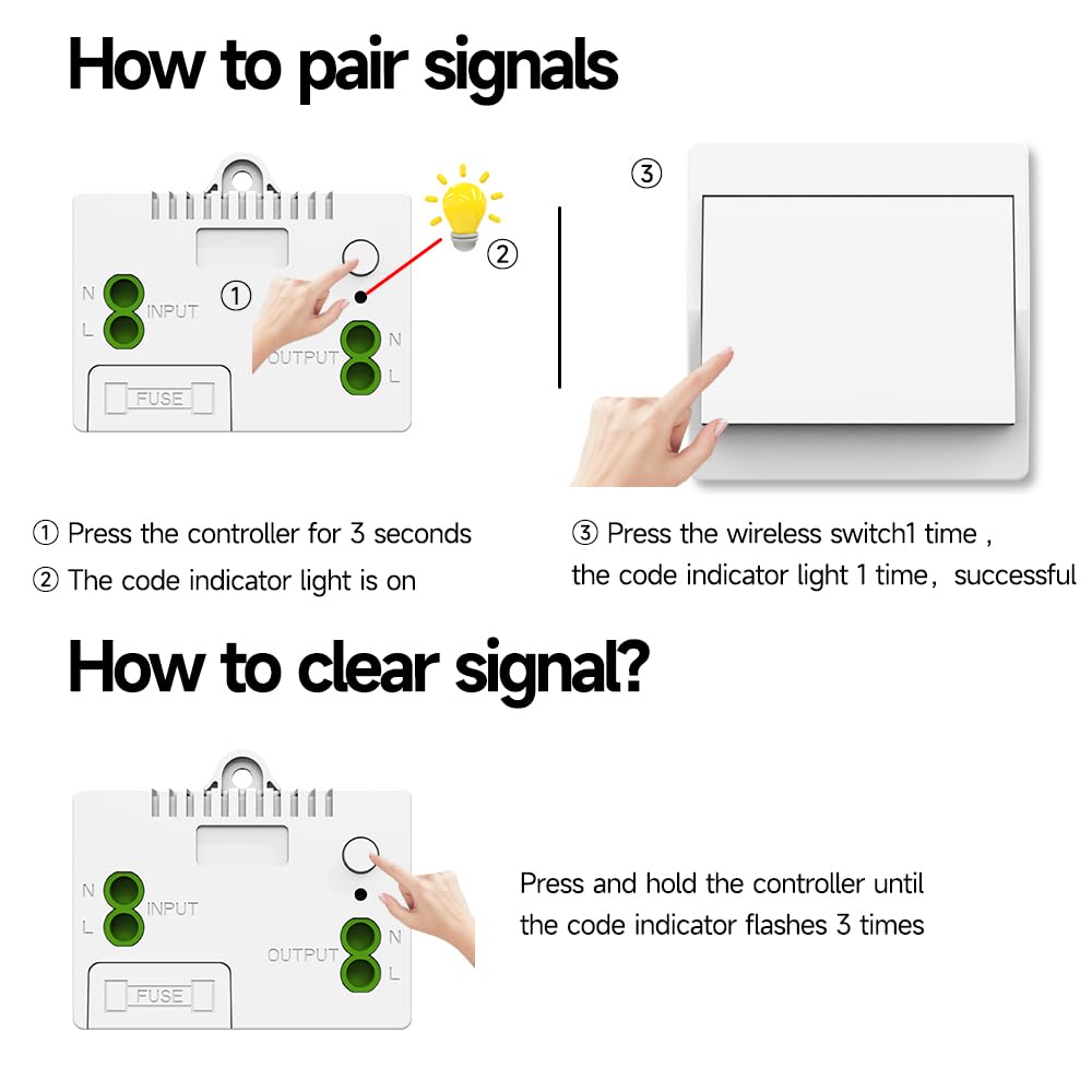 Thumbnail 6 de Cerhot EU Self Powered Wireless Light Switch Kit – 1Gang, 433MHz, No Wiring, No Battery