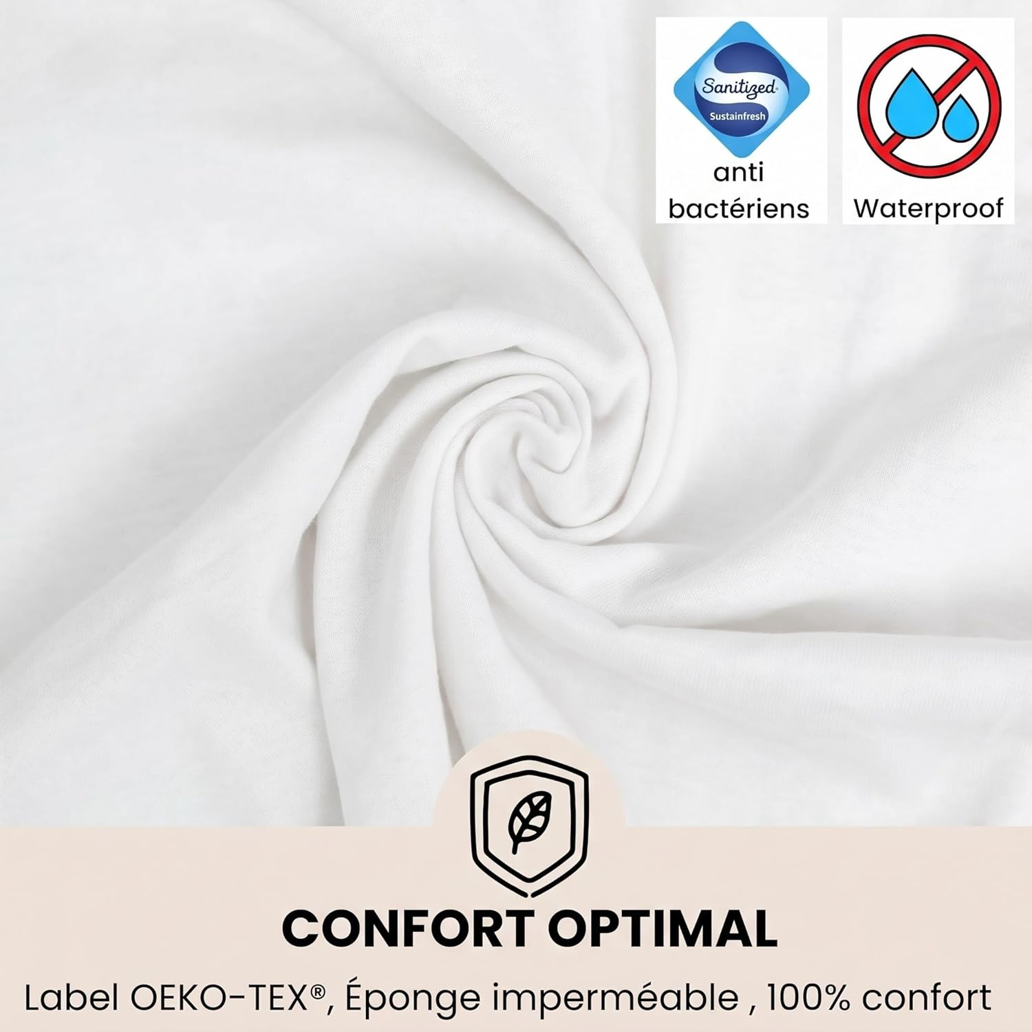 Detalle 2 de TROIS KILOS SEPT protège matelas bébé 70 x 140 cm imperméable et alèse en éponge