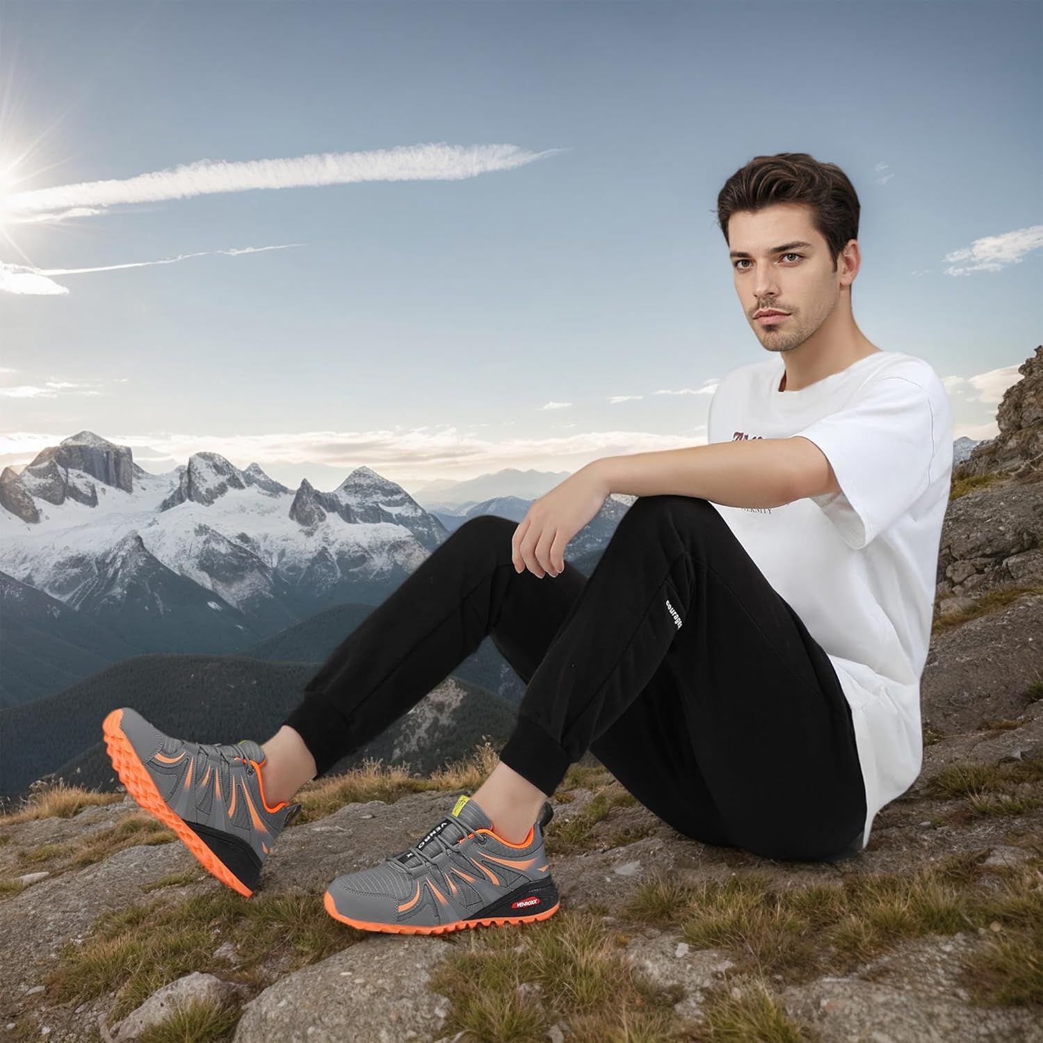 Thumbnail 1 de VENROXX Traillaufschuhe Herren – leichte, atmungsaktive Outdoor-Trekkingschuhe mit rutschfester Sohle (Gr. 39–48)