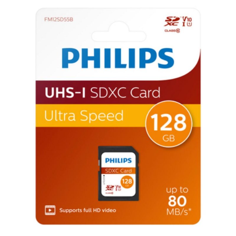 Detalle 2 de Tarjeta SD Philips FM12SD55B/00 128 GB: fiable y rápida para fotografía y vídeo