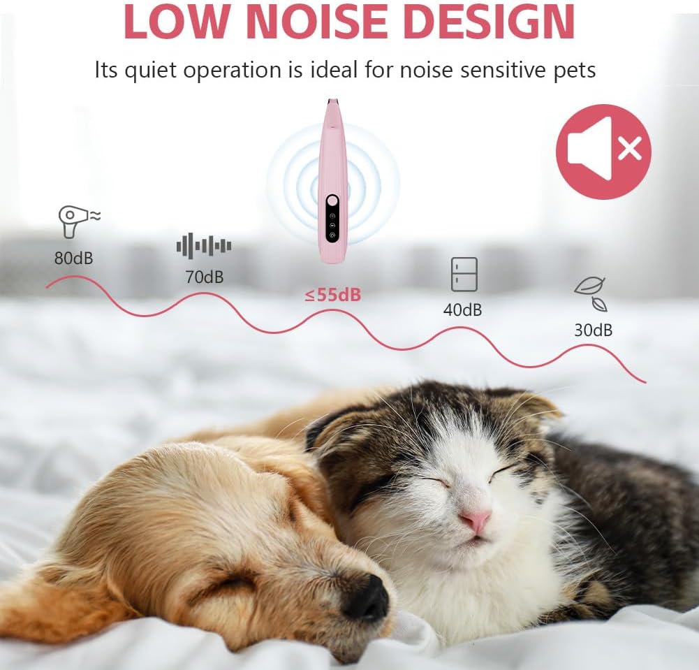 Detalle de OFFCUP Dog Paw Trimmer: Quiet, LED-lit Precision for Small Areas