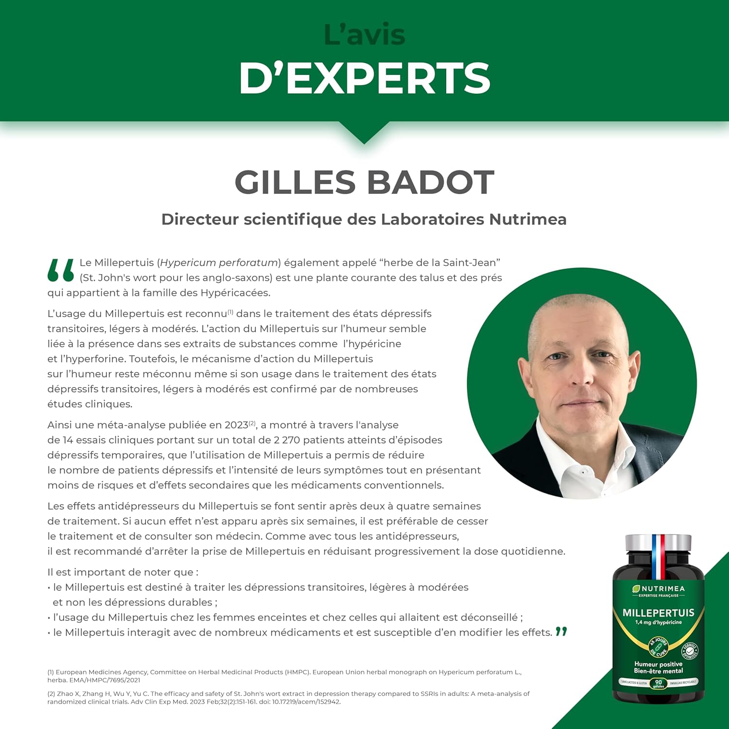 Thumbnail 5 de Nutrimea Millepertuis titré 10:1 (4660 mg) – 90 gélules vegan pour déprime saisonnière, stress et sommeil