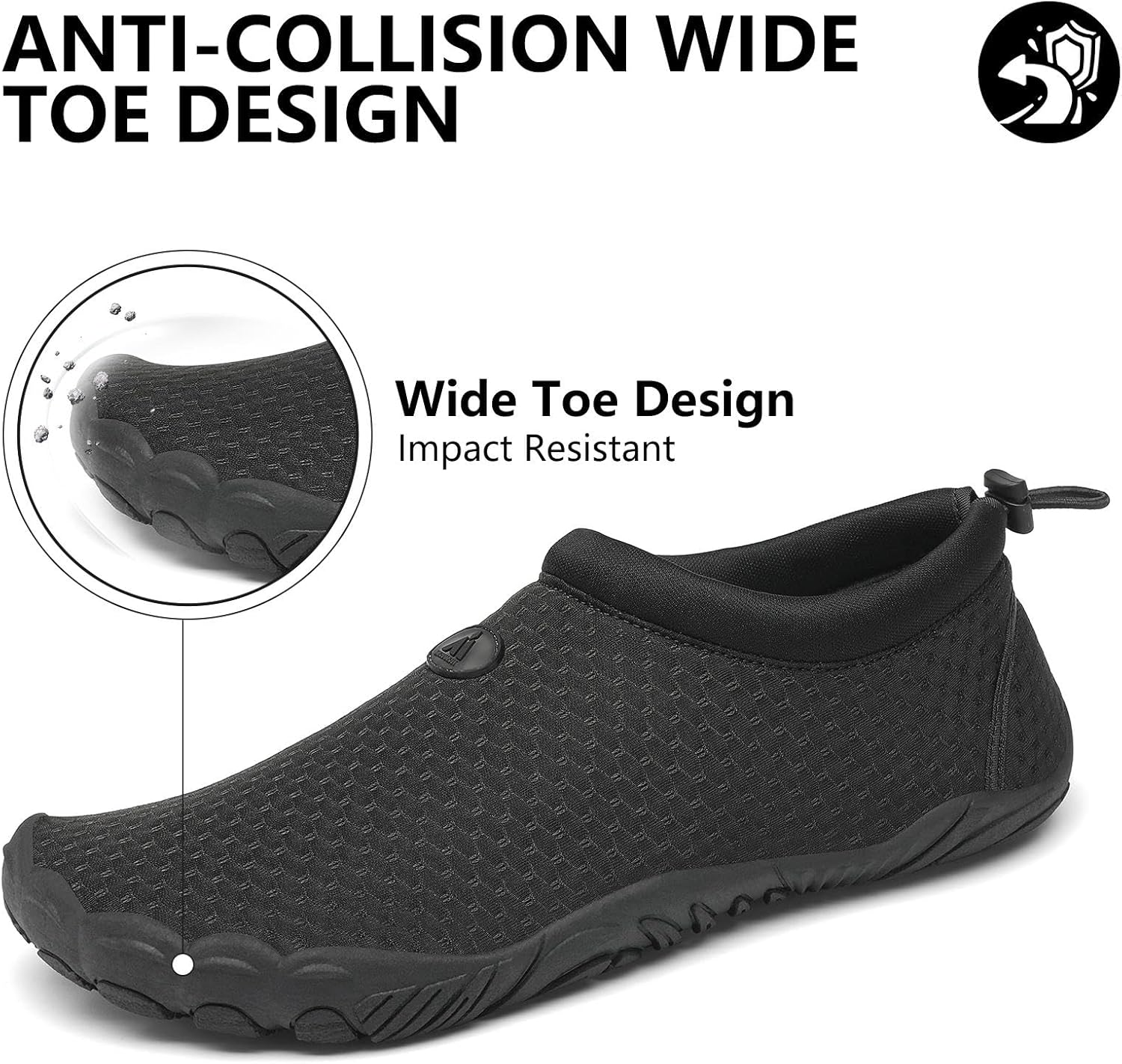 Thumbnail 1 de Mishansha Women’s/Men’s Water Swim Shoes with Wide Toe Box — Barefoot Feel, Quick Adjustment, Non-Slip Rubber Soles