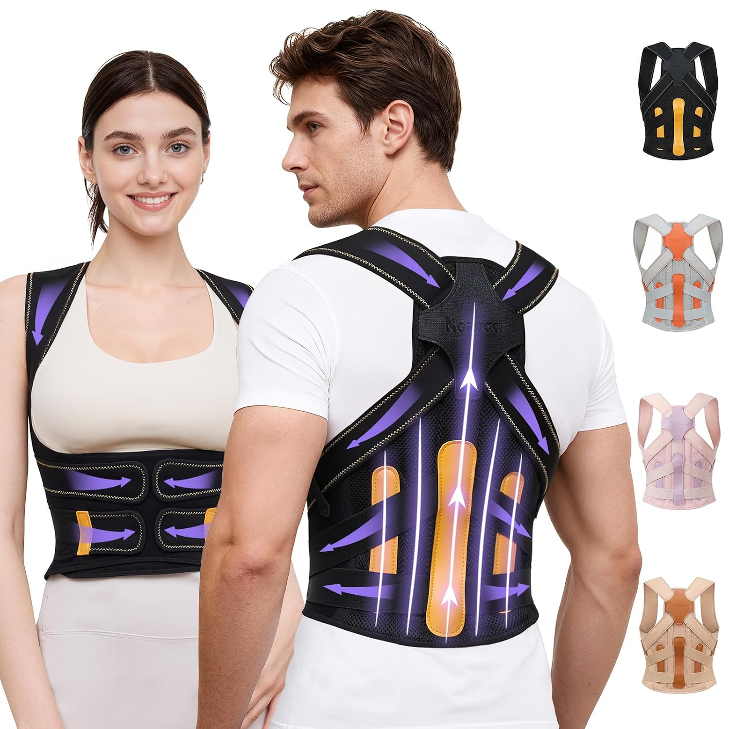 Posture Corrector 5-Rod Full Back Support Large