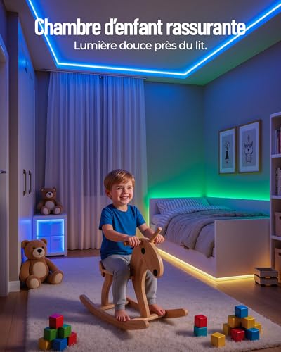 Detalle de Beaeet Ruban LED 5m 24V RGB avec Télécommande et App Bluetooth — Bande LED intérieure 5050