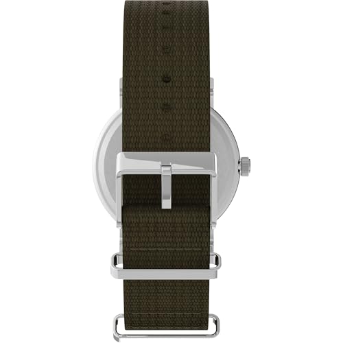 Detalle de Timex Unisex Watch T2N651PF with Cream Dial and Olive Nylon Strap