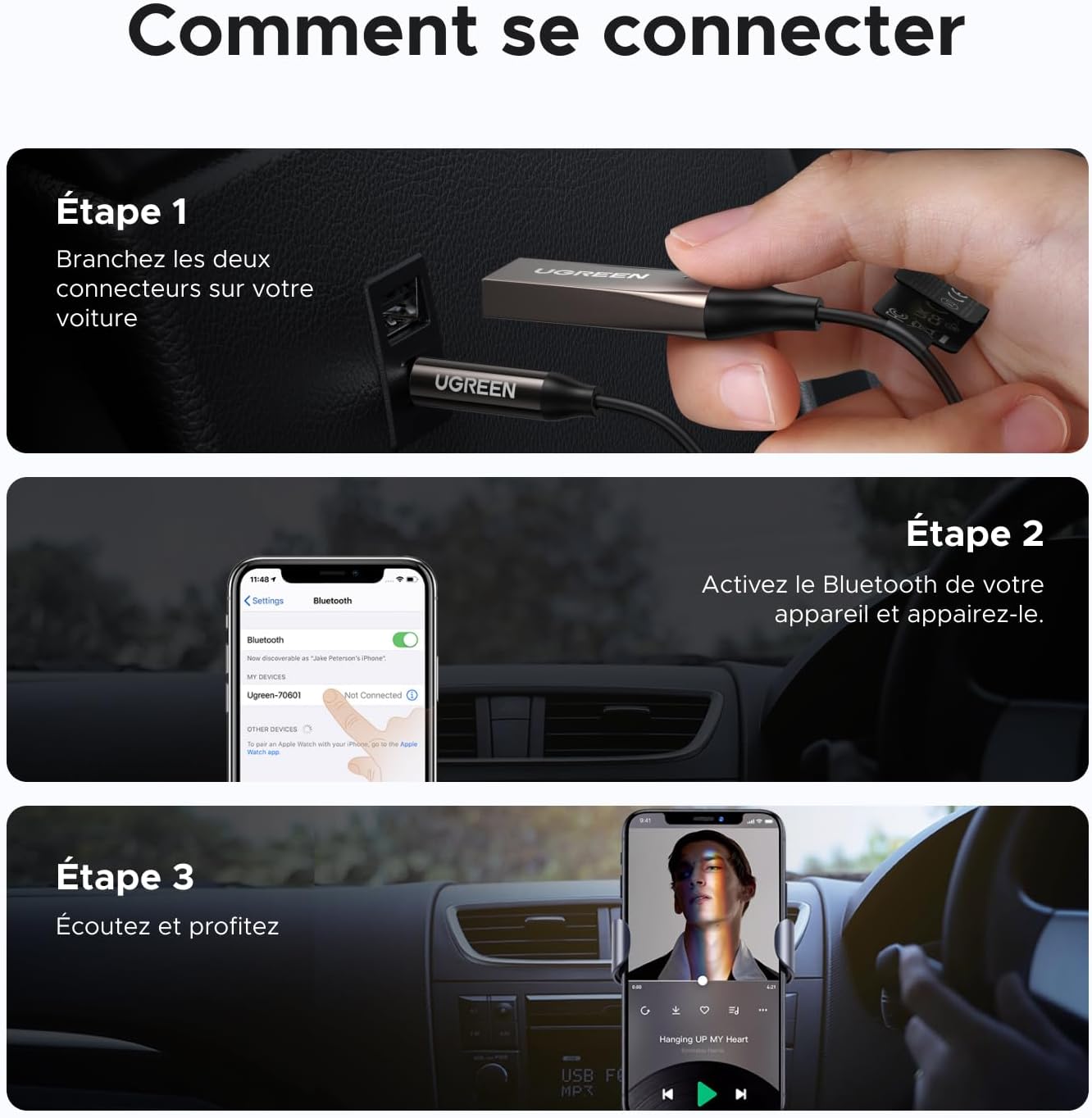 Thumbnail 6 de UGREEN LDAC Adaptateur Bluetooth 6.0 pour voiture ⚡