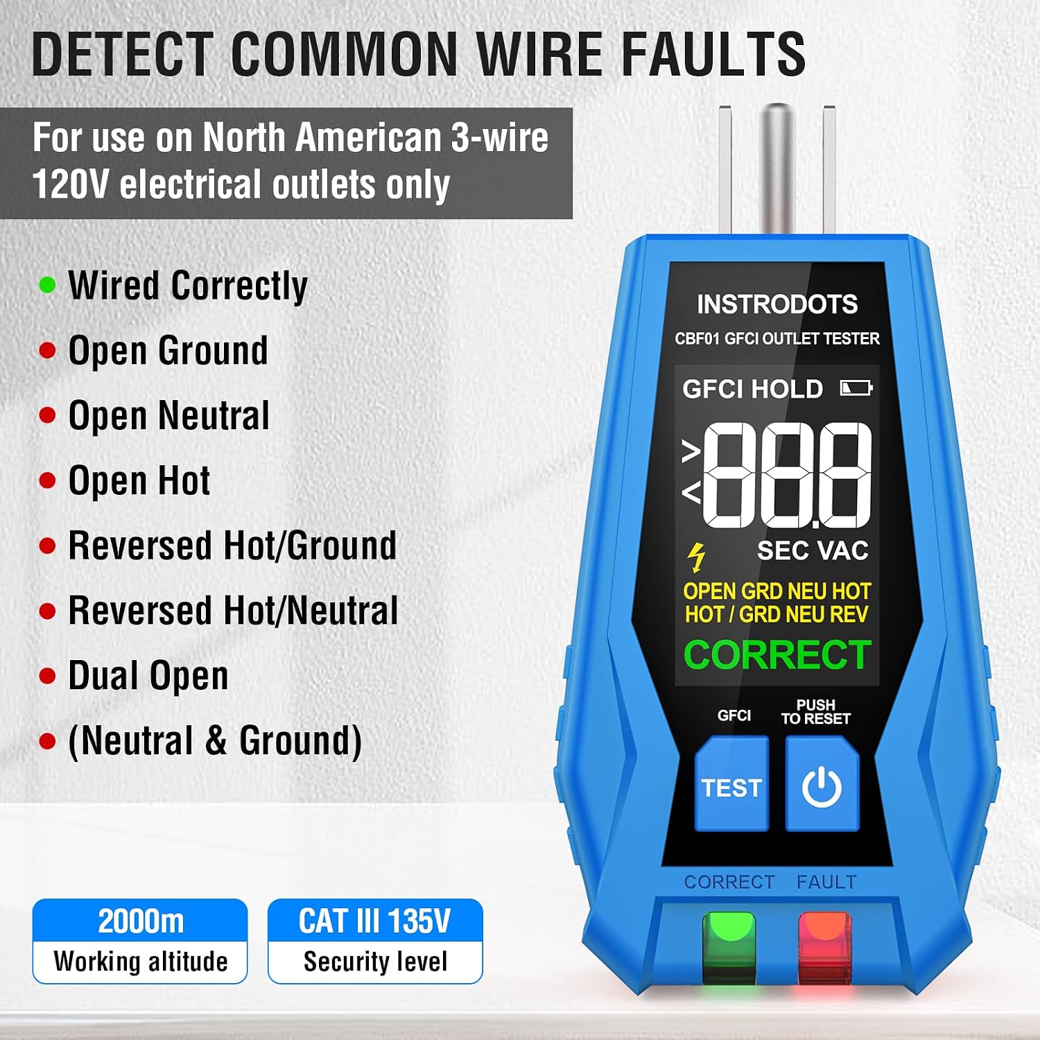 Detalle 2 de INSTRODOTS CBF01 Circuit Breaker Finder 90-135V