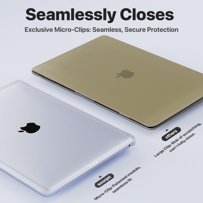 Detalle 1 de soonjet HKUS-D2337-clear MacBook Air 13.3-Inch Hard Shell Case, Matte Clear