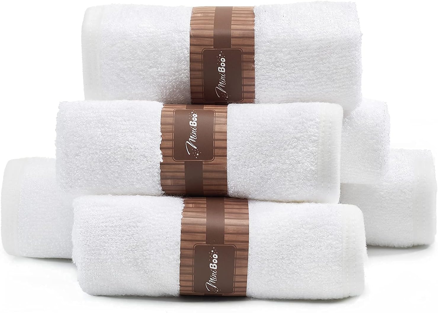 Thumbnail 1 de MINIBOO Bambus-Babywaschlappen 6er-Pack – extra weich, saugstark und hypoallergen (25x25 cm, Weiß)
