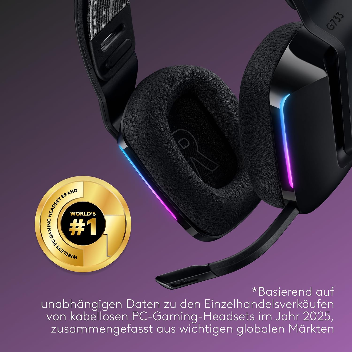 Detalle de Logitech G G733 Lightspeed Headset 29 h