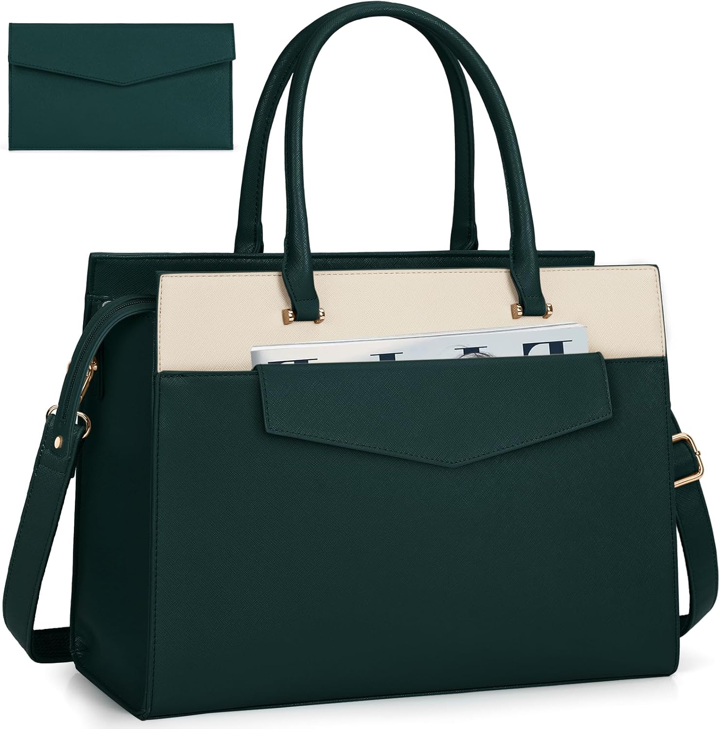 Detalle de RAINSMORE Borsa porta PC Donna Grande - Tote 2in1 in pelle PU impermeabile, 15.6