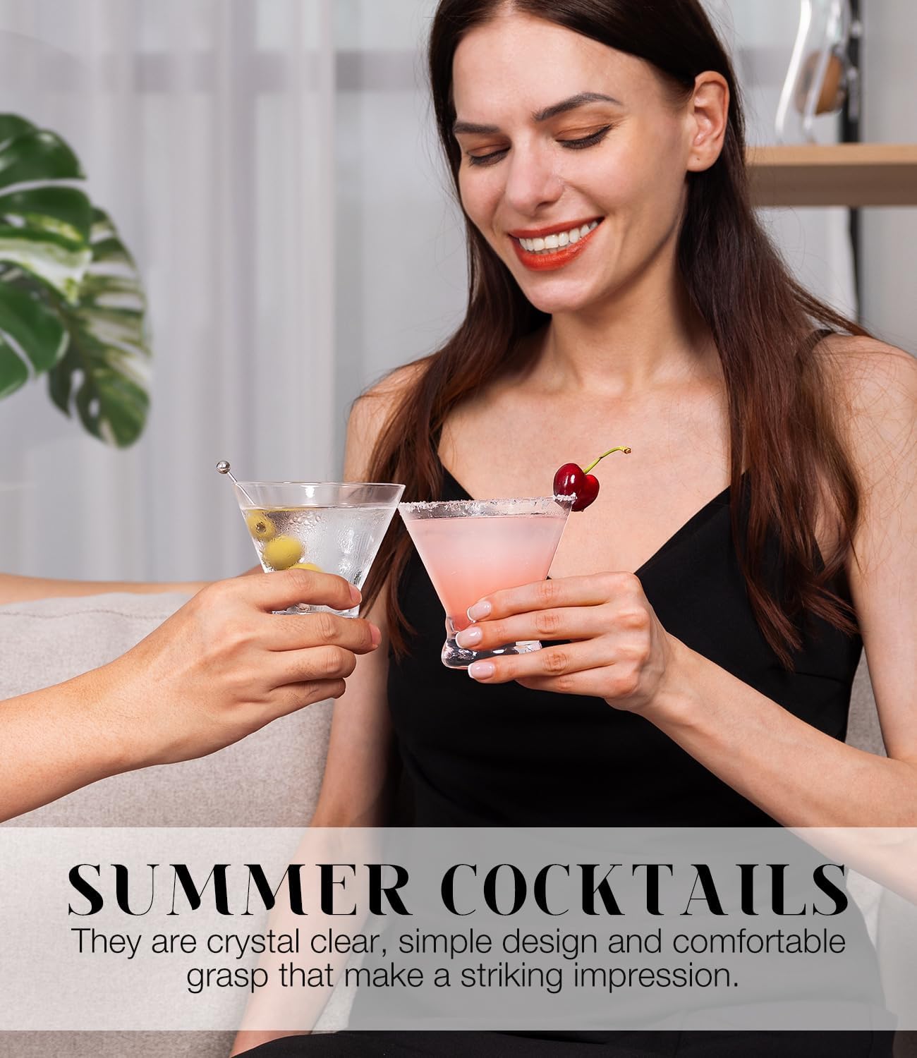 Thumbnail 6 de LUNA & MANTHA Stemless Martini Glasses Set of 6 (8oz) for Martinis, Margaritas, Manhattans & More