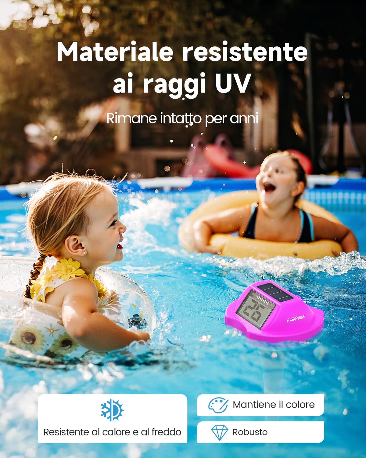 Thumbnail 5 de PoolPrime Termometro Piscina a Doppio Schermo - Lettura Facile, IPX7, Galleggiante Solare