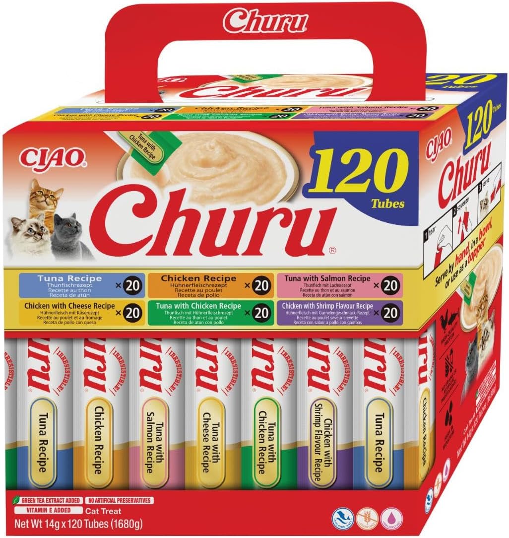 Thumbnail 6 de INABA Churu Variety Box Katzen Leckerlies – 40 × 14 g, 100% natürliches Fleisch, getreidefrei, zuckerfrei, kalorienarm