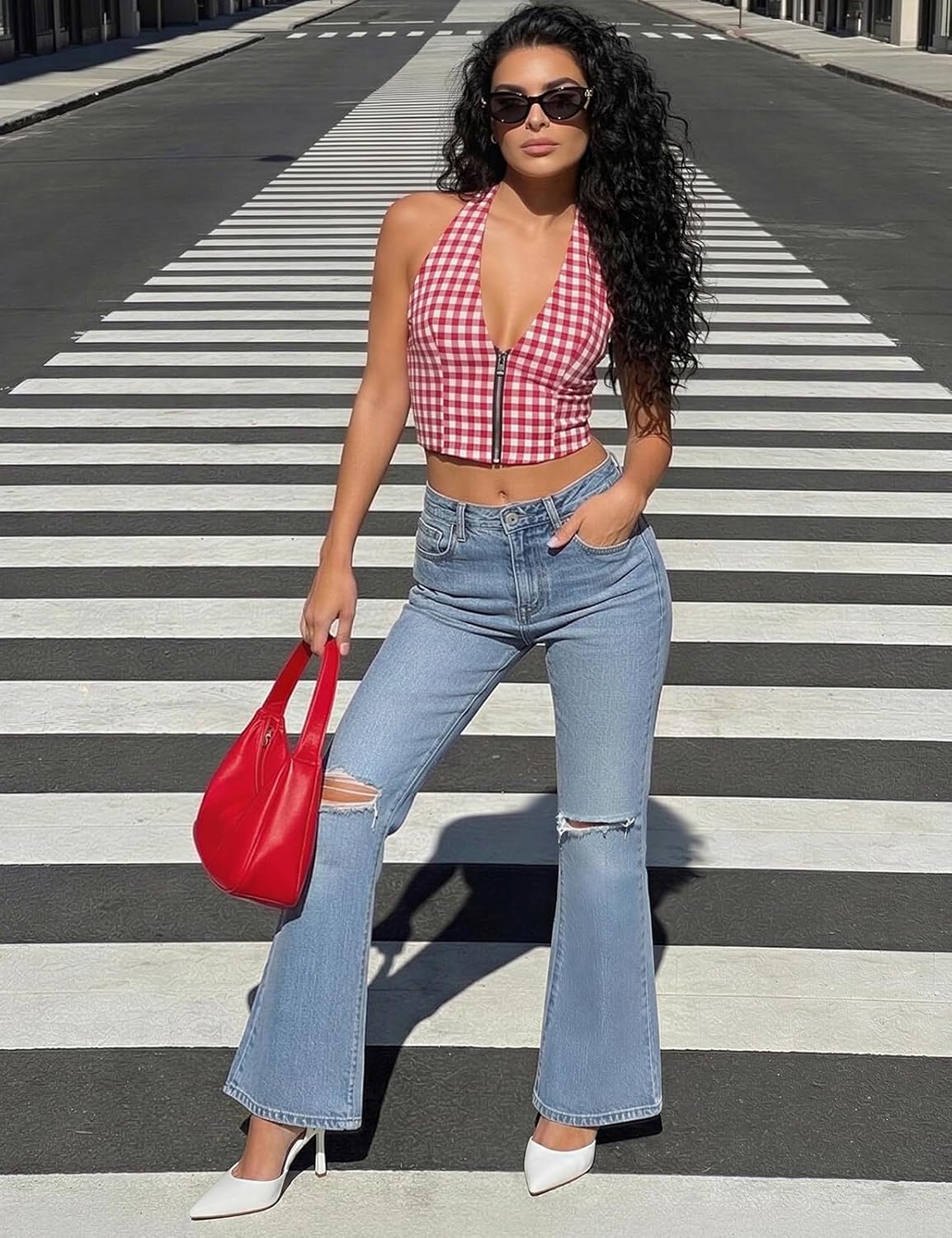 Thumbnail 2 de QIY Closed-Toe Ankle Strap Heels for Women with Pointed Toe Stiletto Design