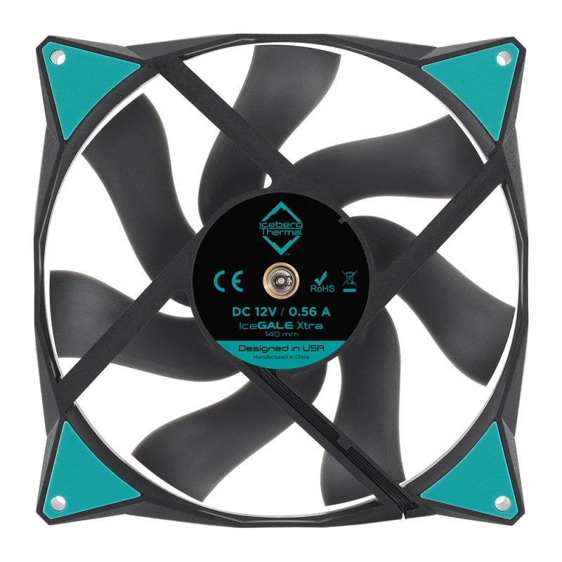 Detalle de Iceberg Thermal IceGALE Xtra: ventilador suplementario de 140 mm para PC, con inicio/parada automático