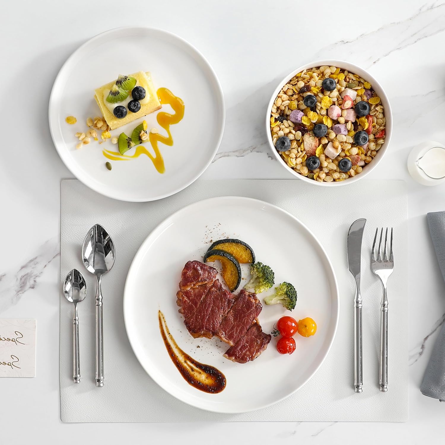 Thumbnail 6 de MALACASA Leah 12 Pieces Porcelain Dinnerware Set for 4
