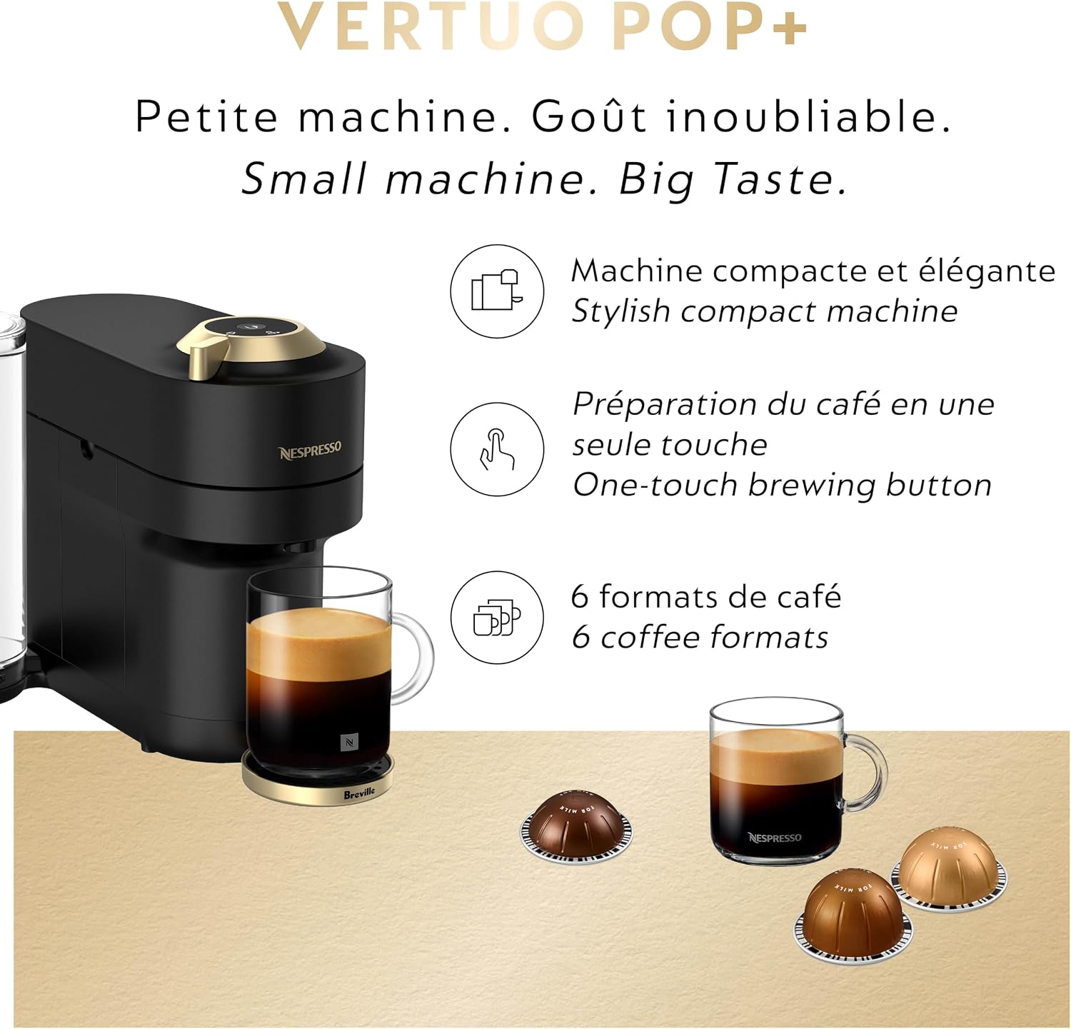 Detalle 2 de Nespresso Vertuo Pop+ Coffee and Espresso Maker, 37 fl oz