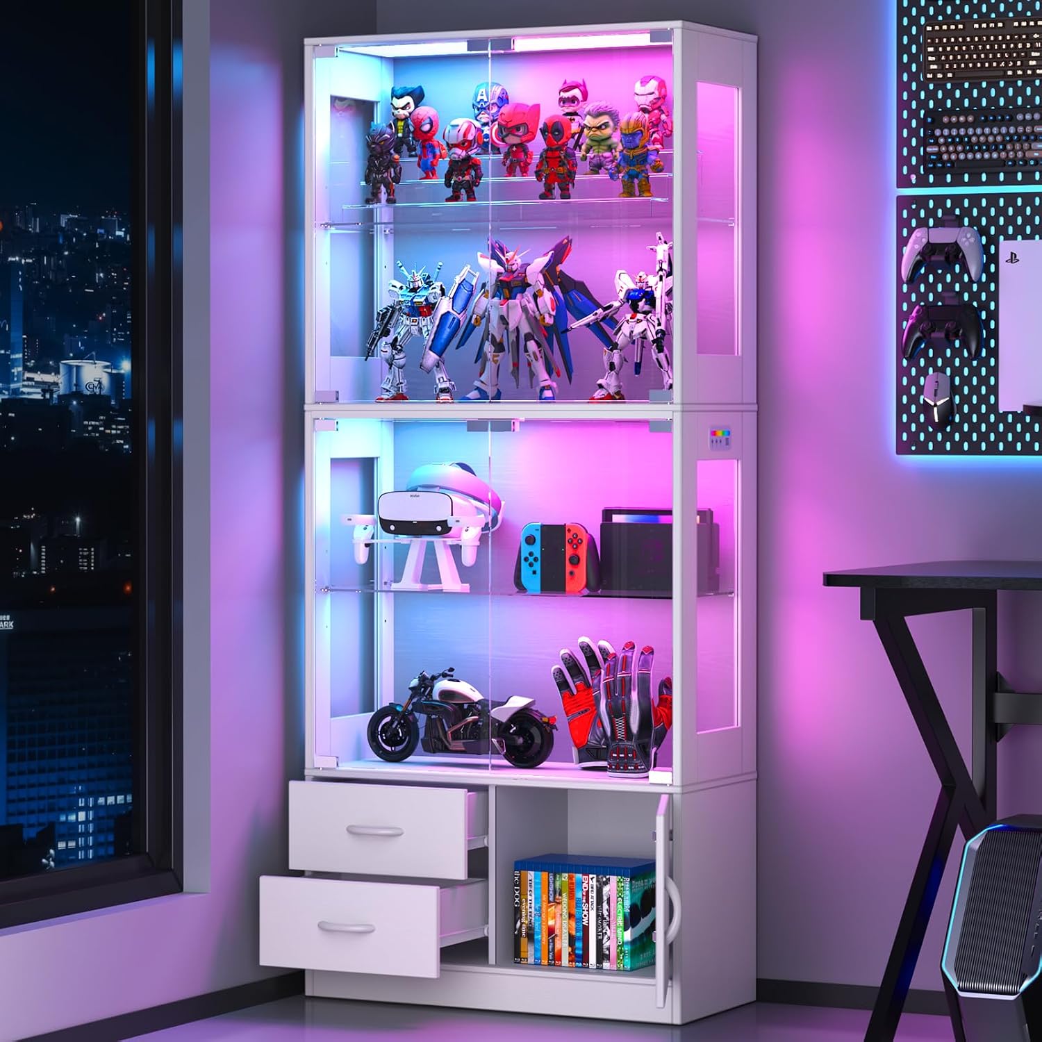 Detalle de VersionTECH Glass Display Cabinet with Tempered Glass