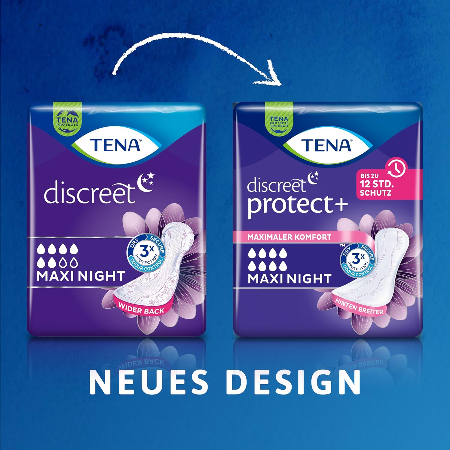 Thumbnail 6 de TENA Discreet Maxi Night: Hygieneeinlagen für Nachtkomfort bei starker Blasenschwäche (48 Einlagen im Monatspaket)