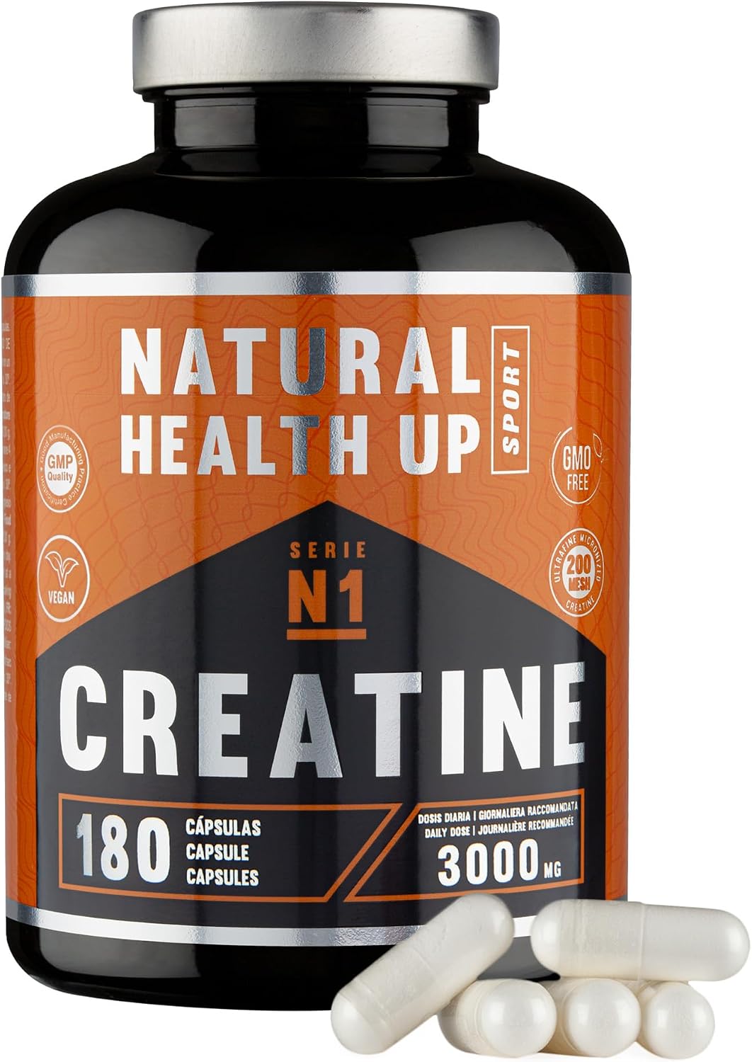 Detalle de NATURAL HEALTH UP Creatina monohidratada 180 cápsulas