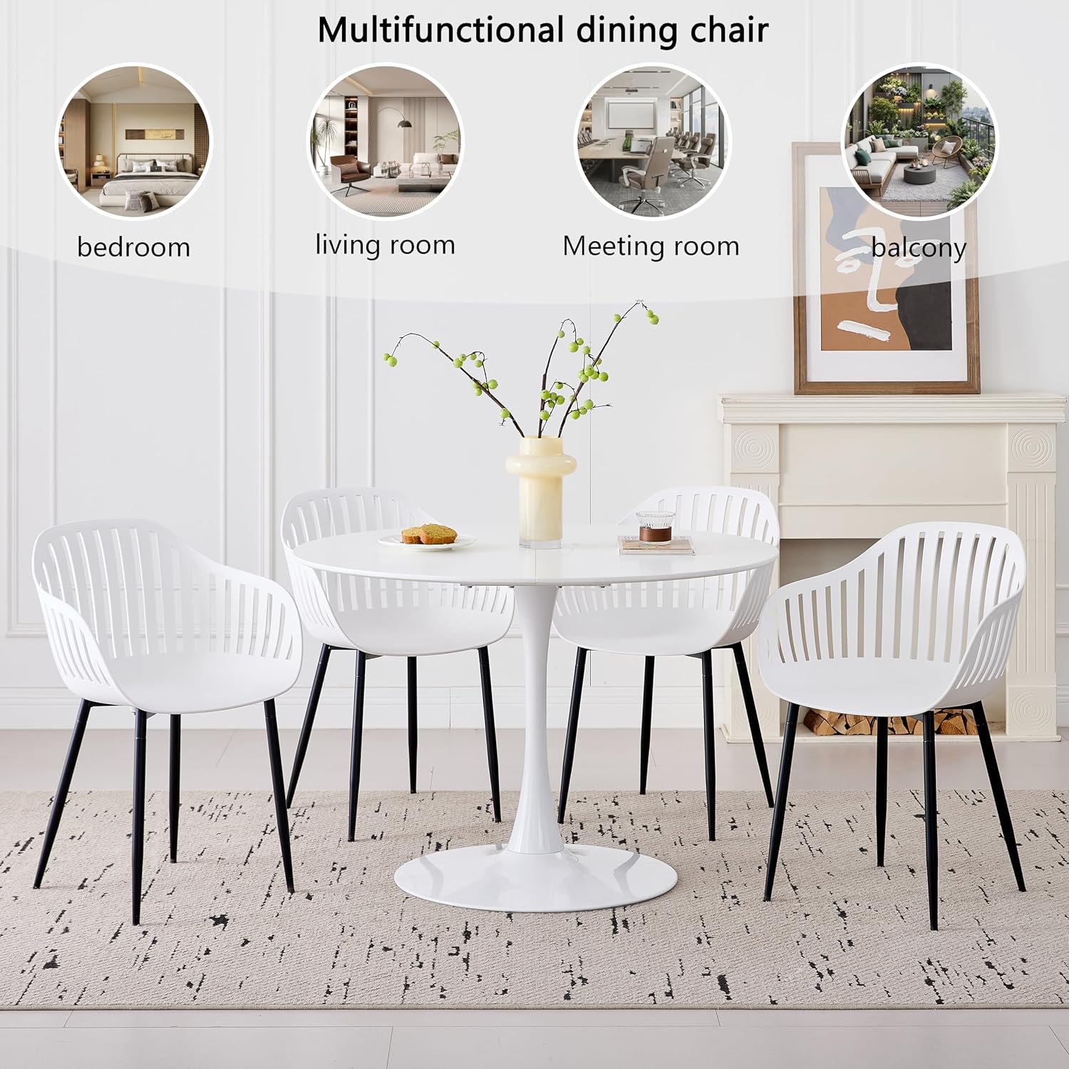 Detalle 2 de GrandCA HOME Sillas de comedor 4 unidades gris