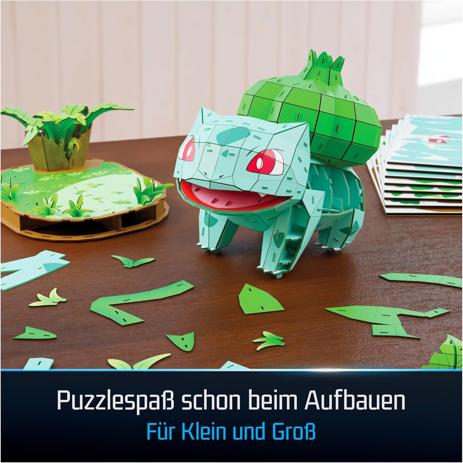 Detalle de 4D Build Bisasam (Bulbasaur) – detailreicher 3D-Modellbausatz aus Karton, 195 Teile ab 12 Jahren
